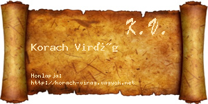 Korach Virág névjegykártya